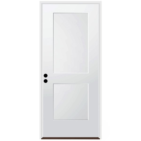 Codel Doors 32" x 80" Primed White Shaker Exterior Fiberglass Door 2868RHISPSF2PSHK69161DB